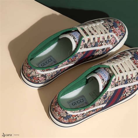 gucci floral tennis shoes|Gucci tennis shoes on sale.